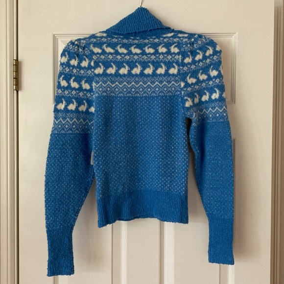 Free People Love Notes Printed Sweater (Blue Bunny) - Picture 6 of 8